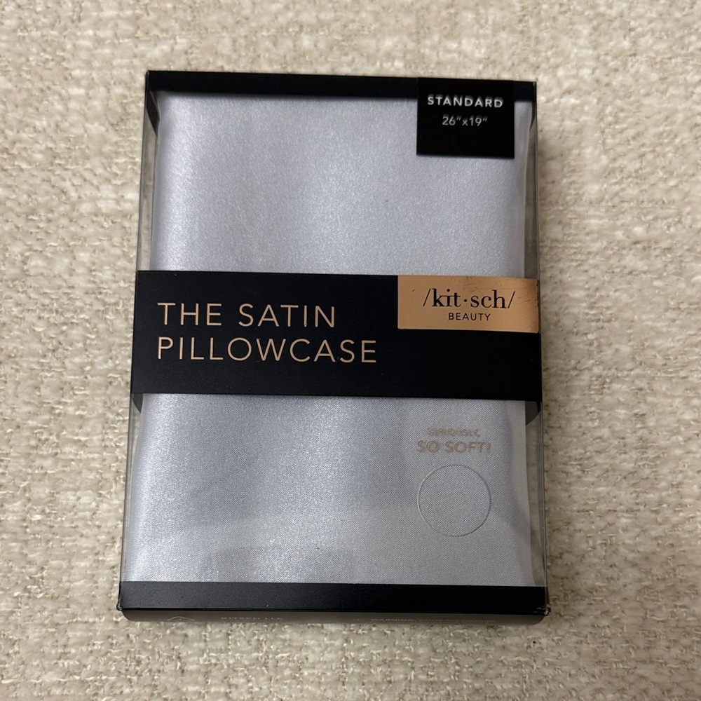 Kitsch Shimmering Silver Satin Pillowcase